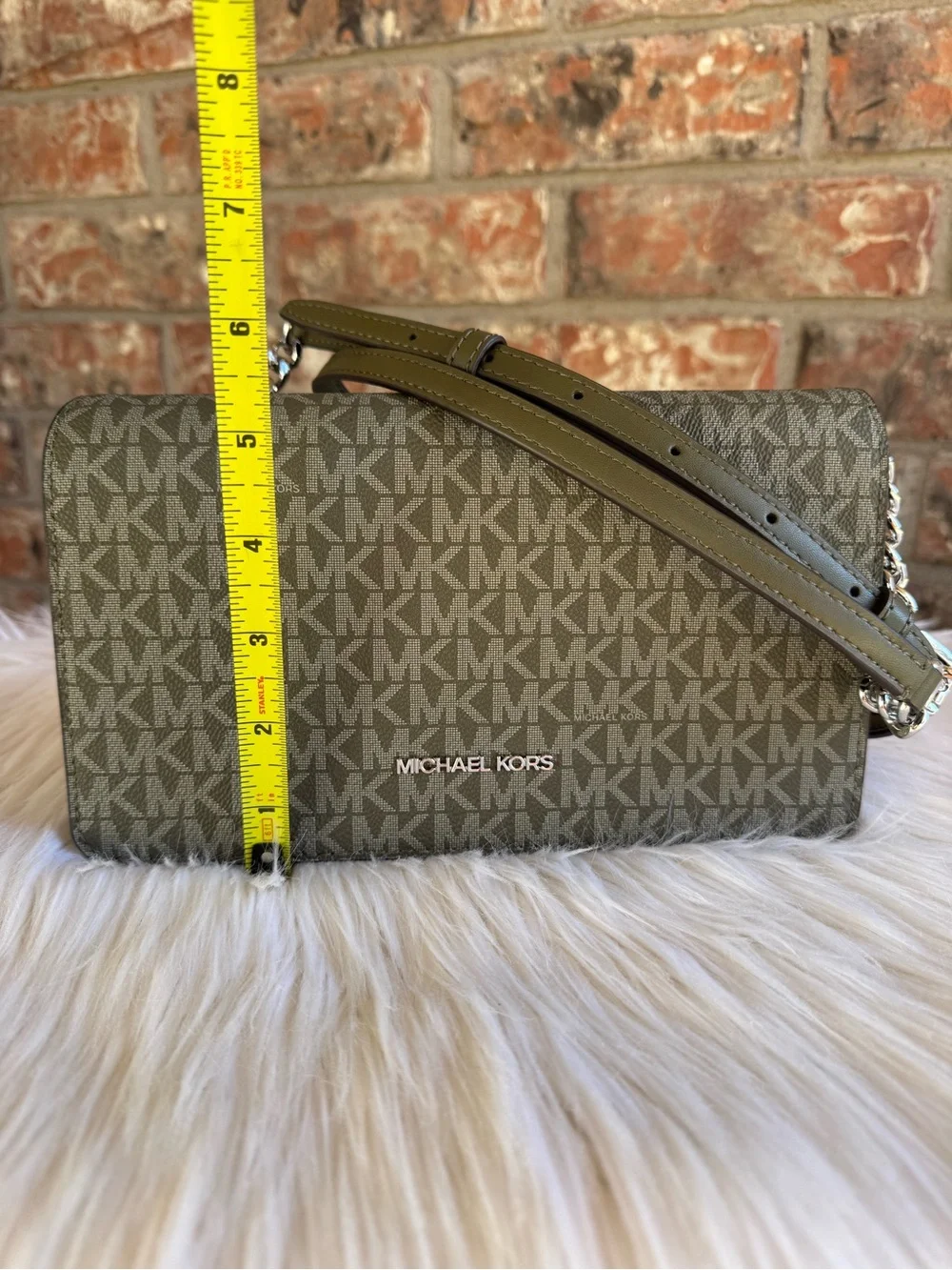 Michael Kors Olive MK Logo Crossbody with Chain Strap